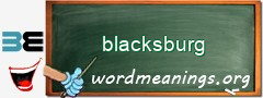 WordMeaning blackboard for blacksburg